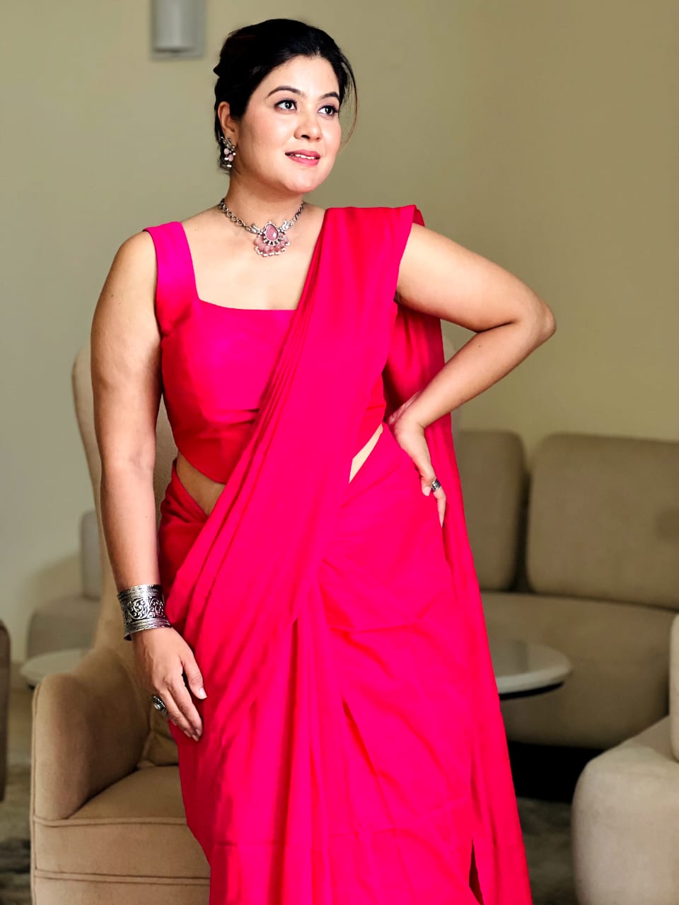 Rangdhaaga Ranipink Cotton Saree by Jagdisha