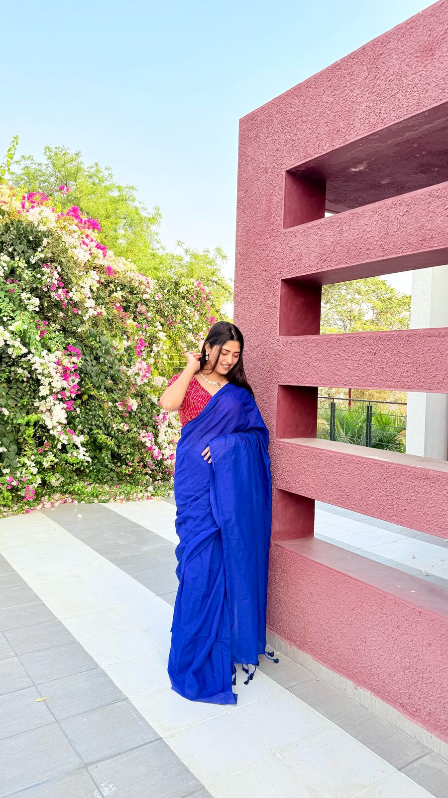 Rangdhaaga Royalblue Cotton Saree