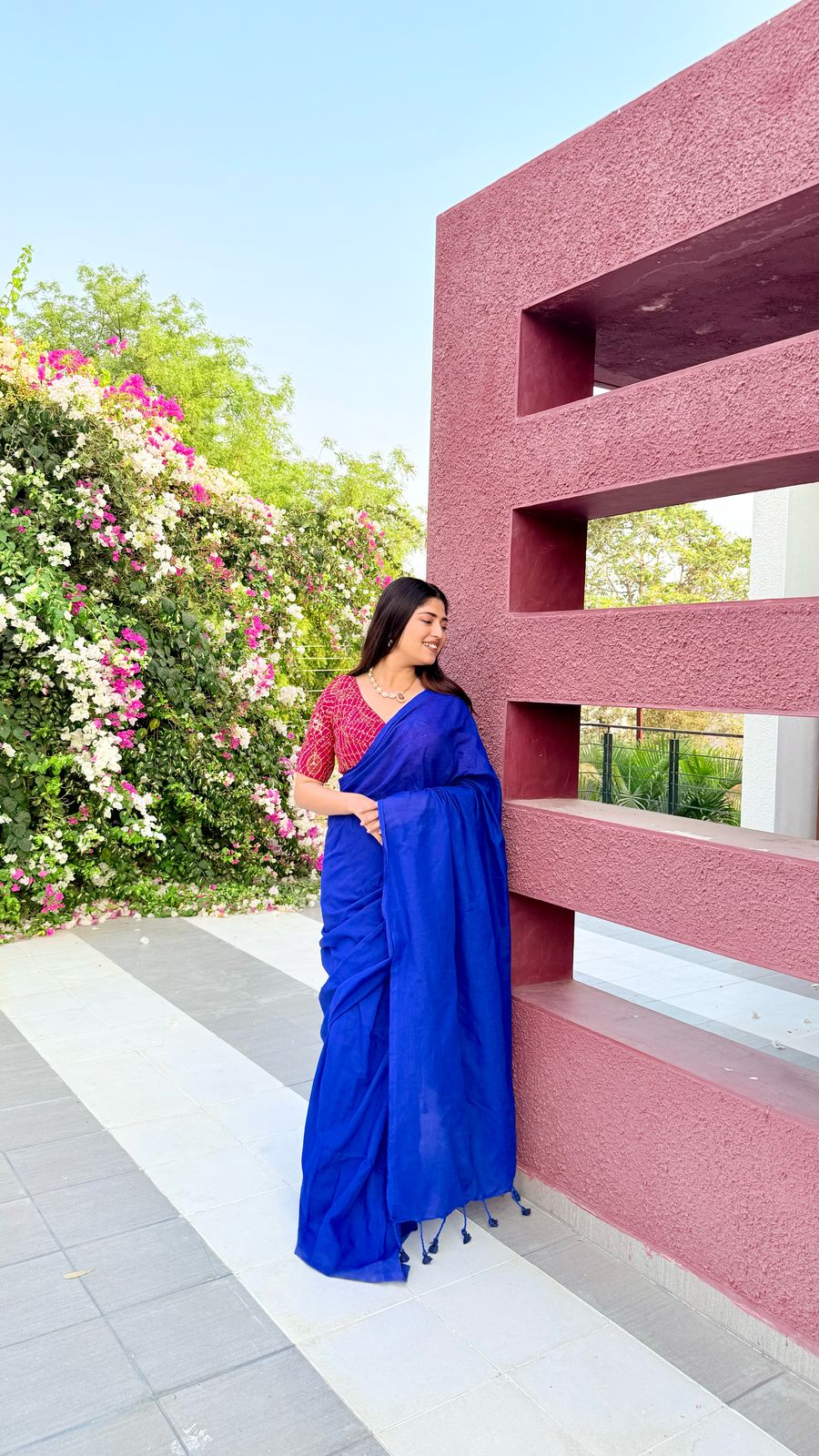 Rangdhaaga Royalblue Cotton Saree