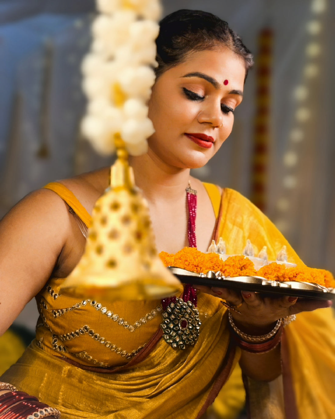 Rangdhaaga Haldi Kumkum raga tissue saree