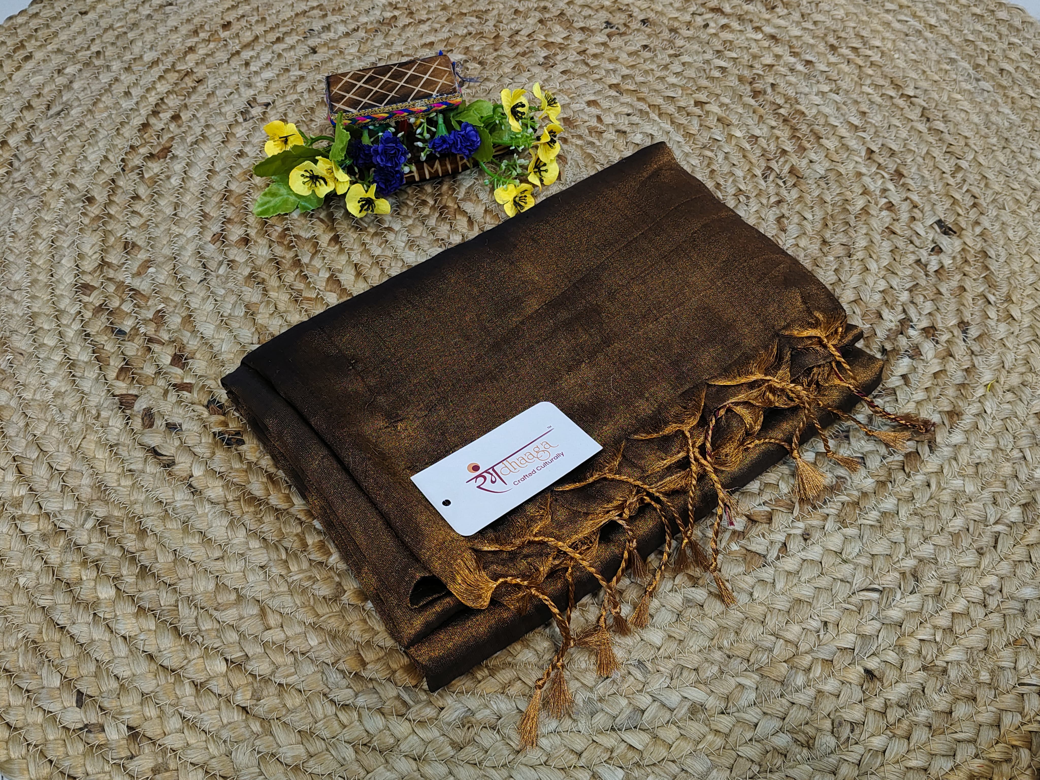 RangDhaaga Copper  Raga Tissue Saree