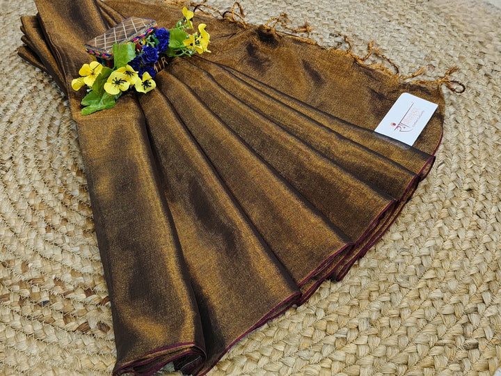 RangDhaaga Copper  Raga Tissue Saree
