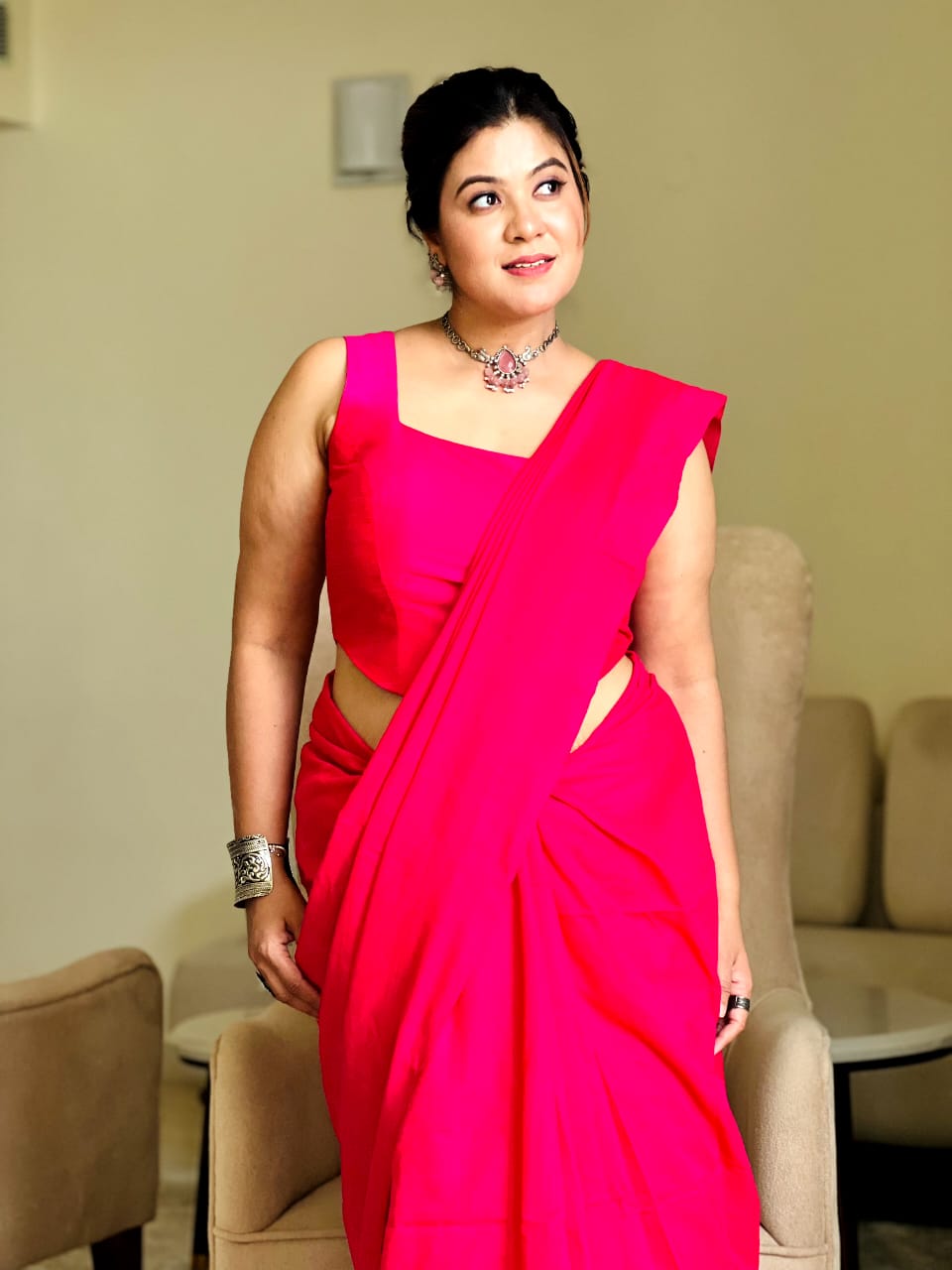 Rangdhaaga Ranipink Cotton Saree by Jagdisha