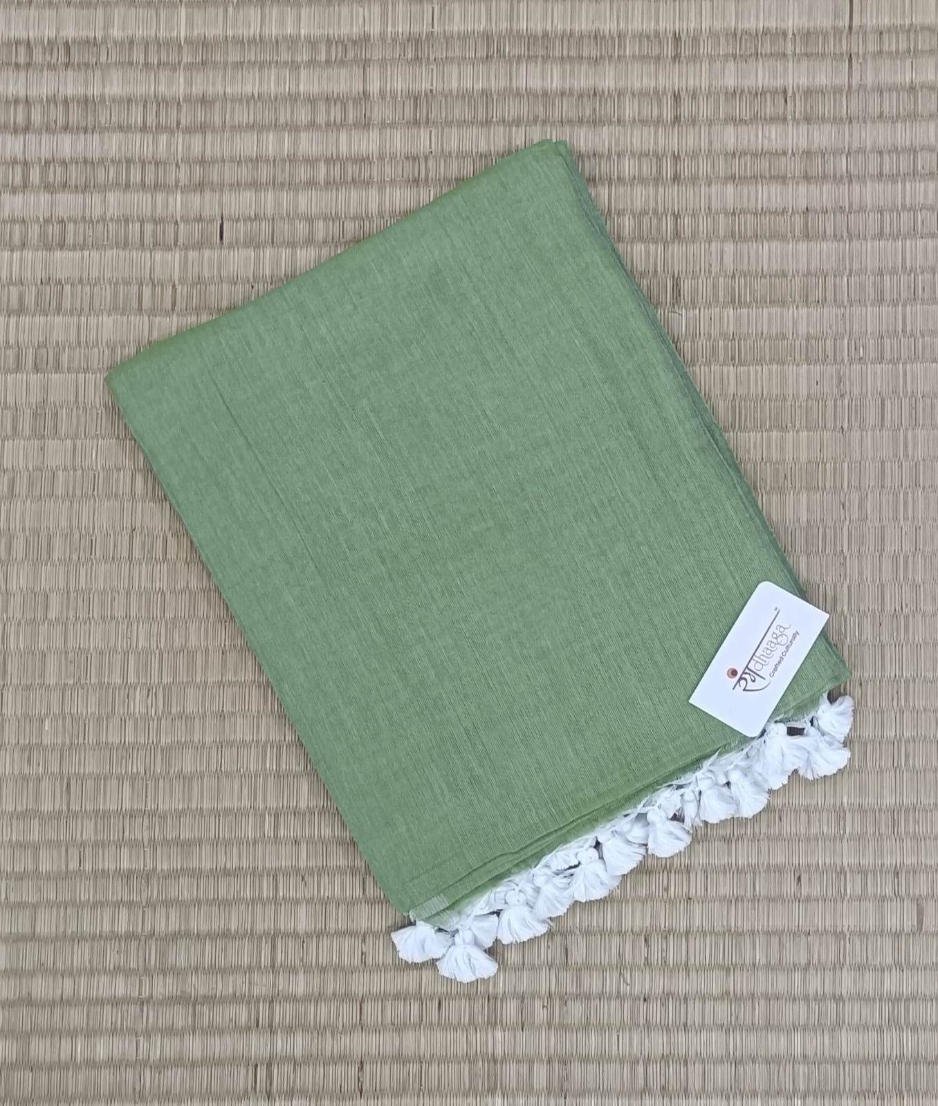 Rangdhaaga Pistachio Cotton Saree