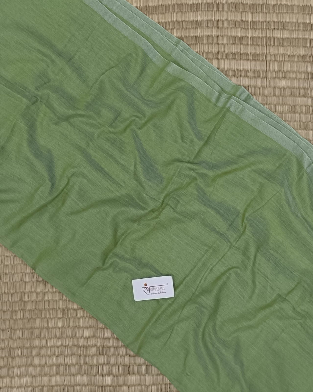 Rangdhaaga Pistachio Cotton Saree