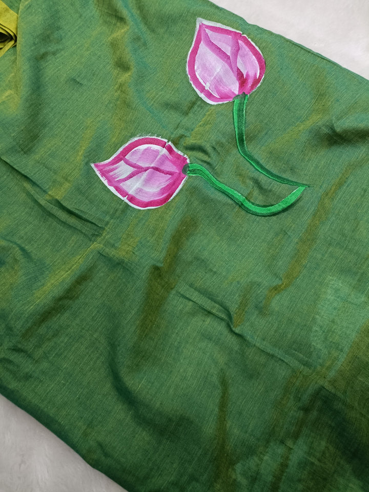 Rangdhaaga Gulmohar Pichwai Hand-Painted Saree