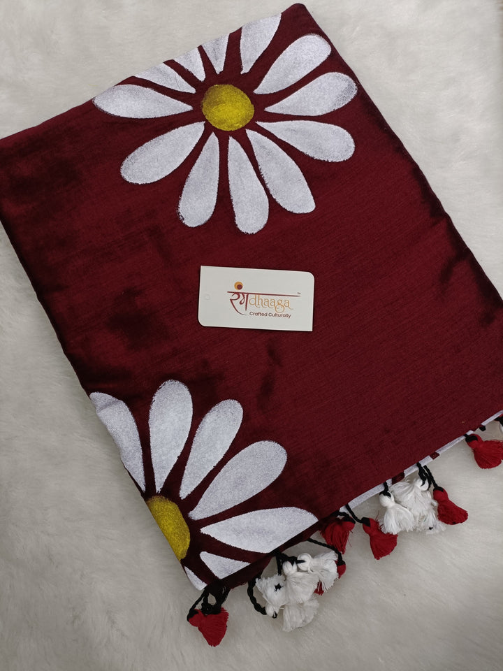 Rangdhaaga Rangama Floral Hand-Painted Saree