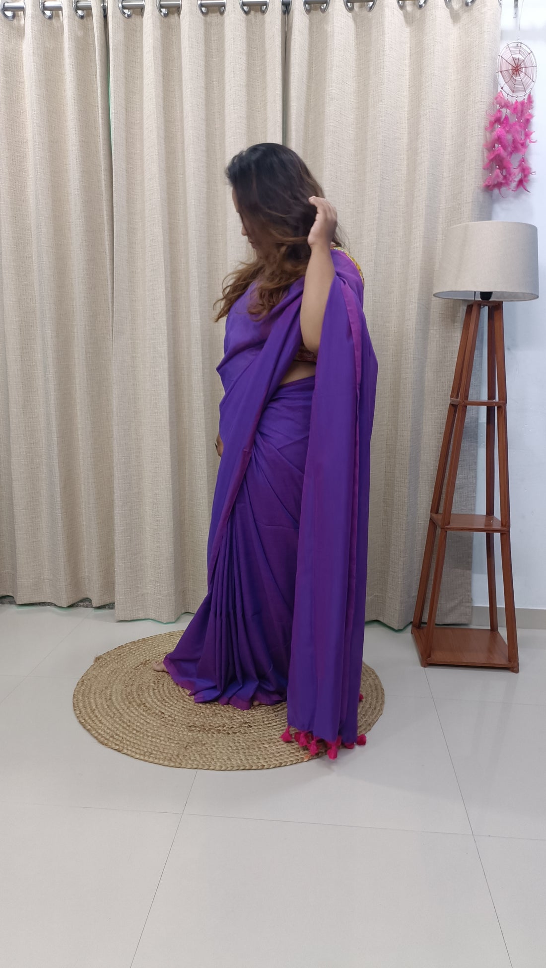 RangDhaaga purple Cotton saree