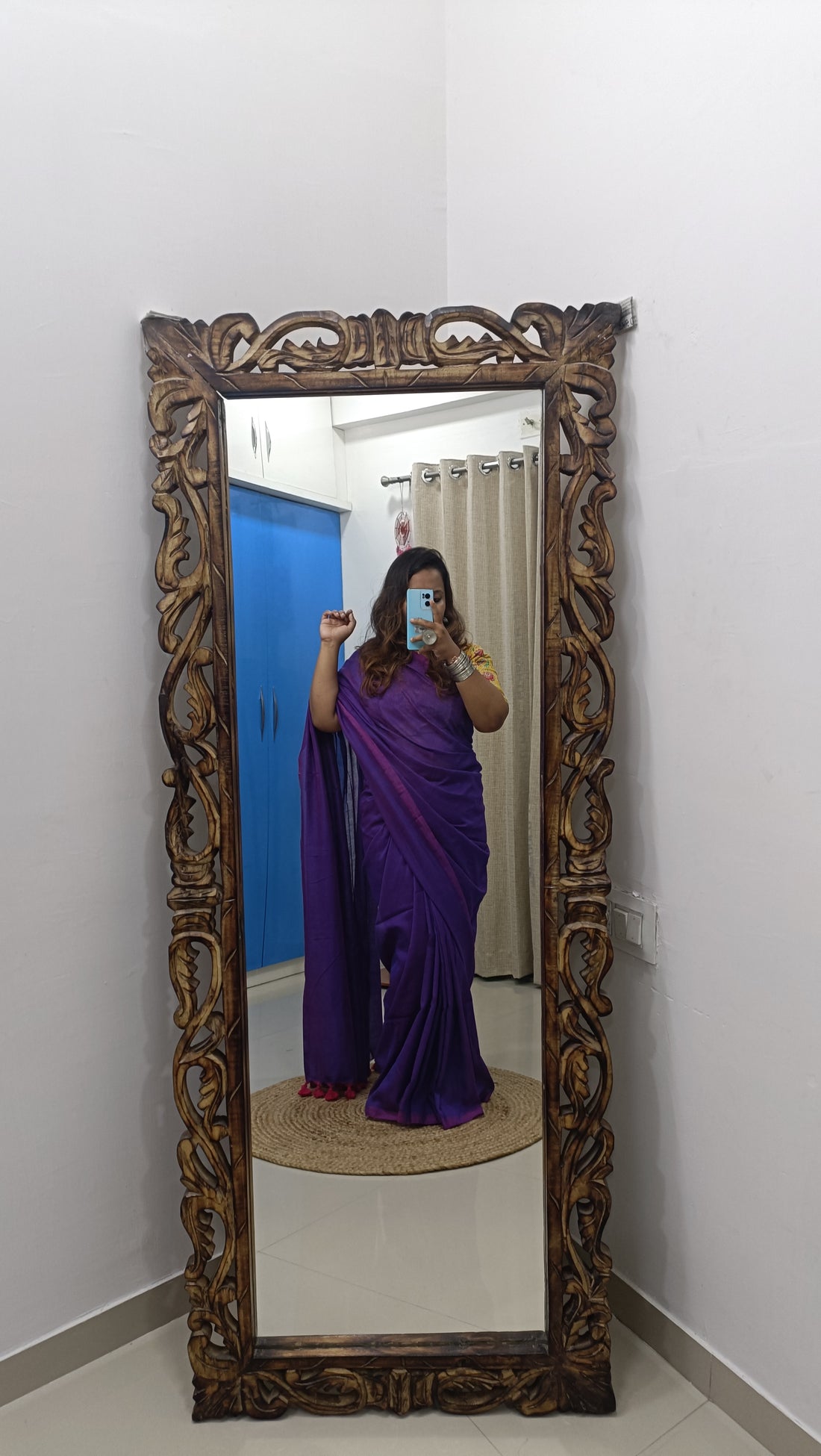 RangDhaaga purple Cotton saree