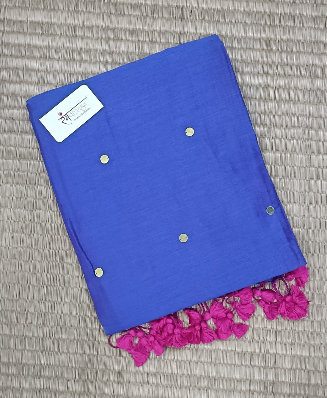 RangDhaaga Blue sequence cotton saree