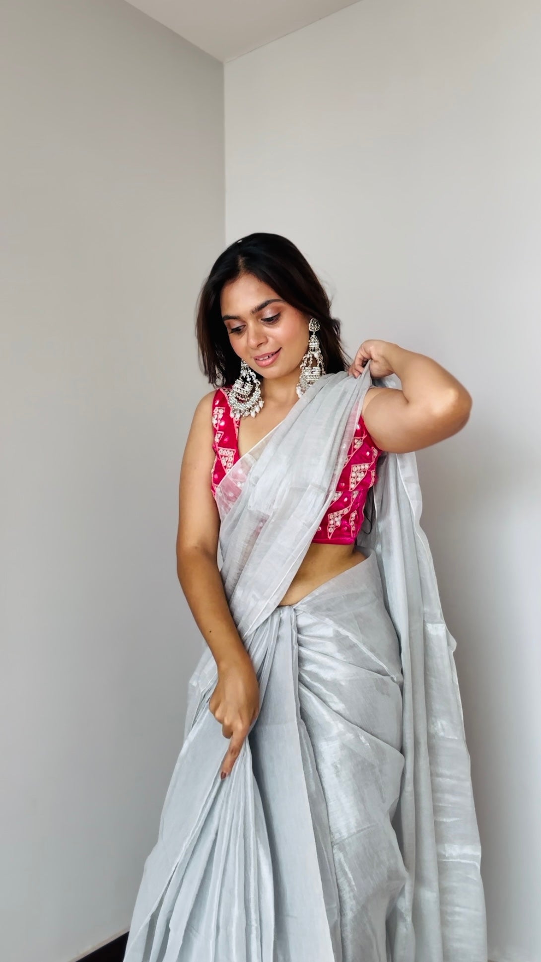 RangDhaaga Chandrika Raga Tissue Saree