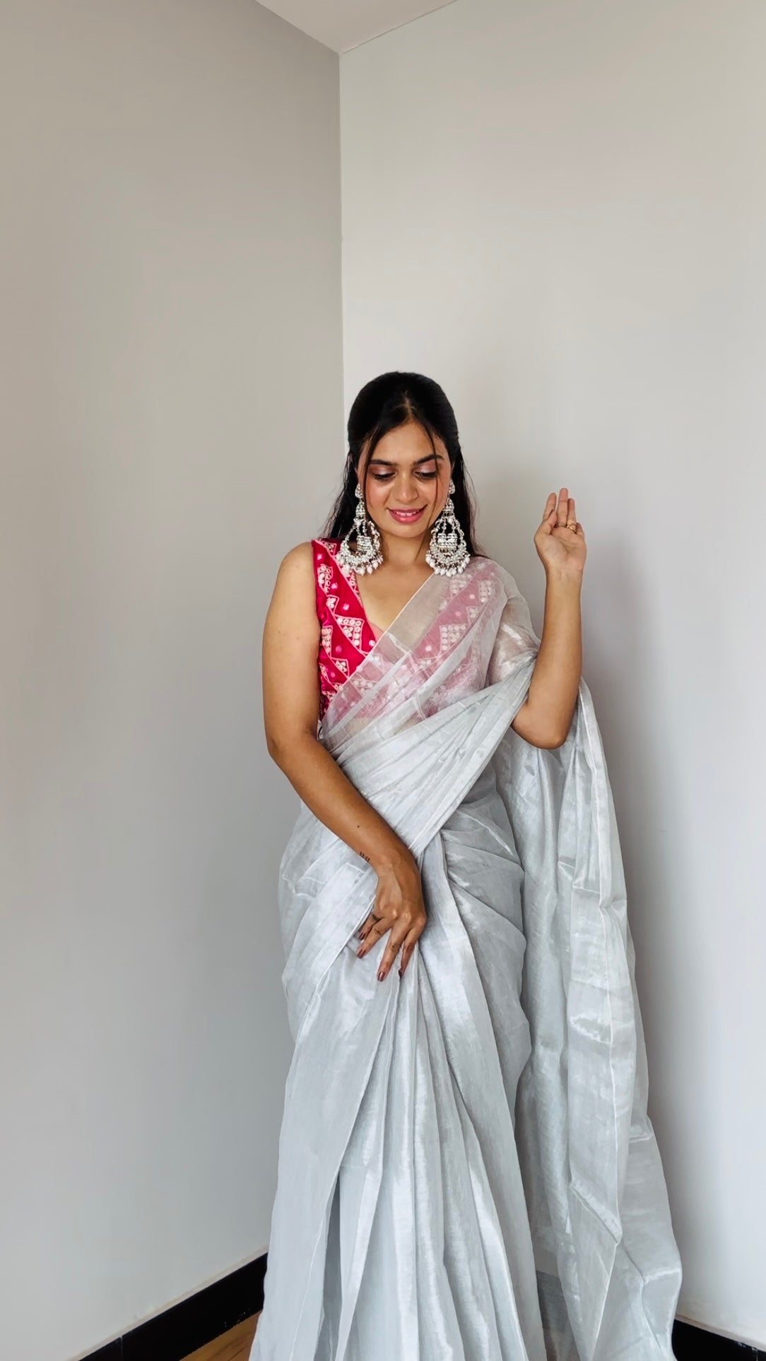 RangDhaaga Chandrika Raga Tissue Saree