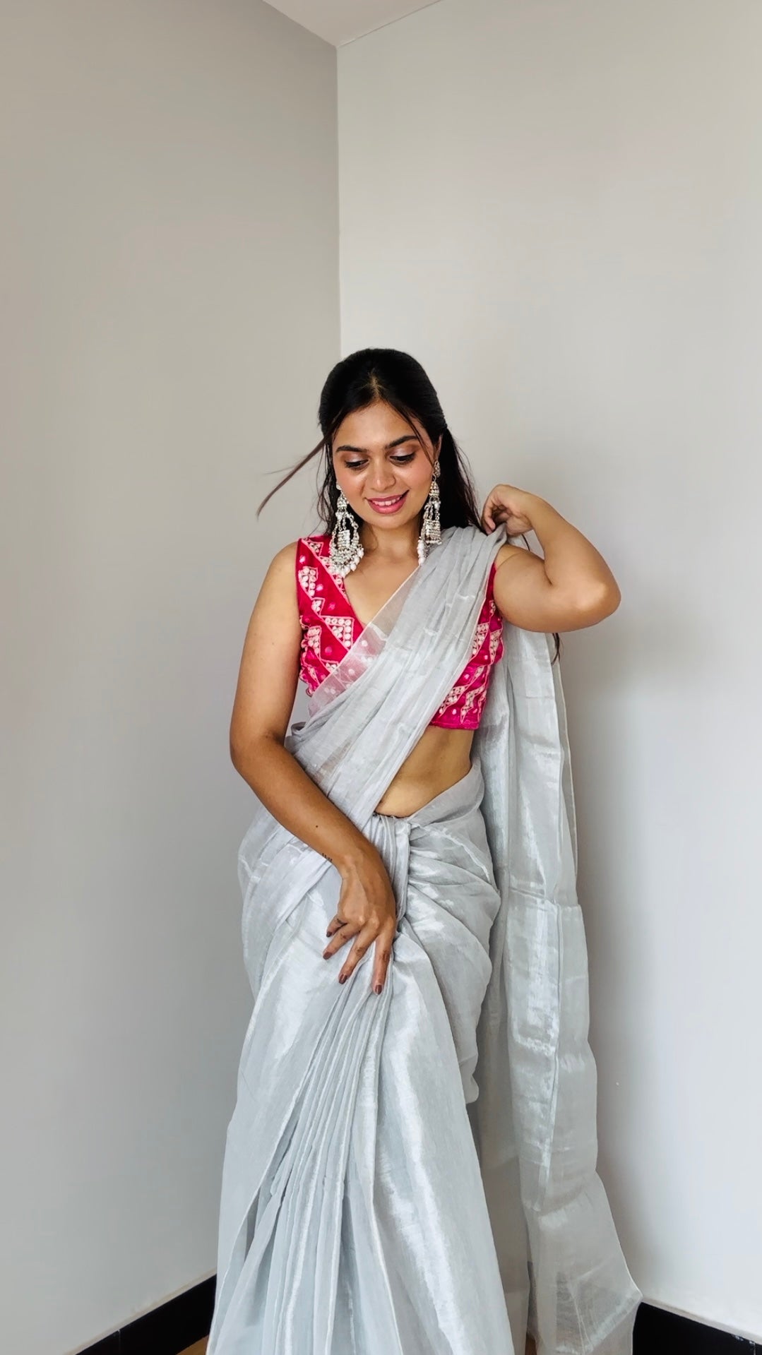 RangDhaaga Chandrika Raga Tissue Saree