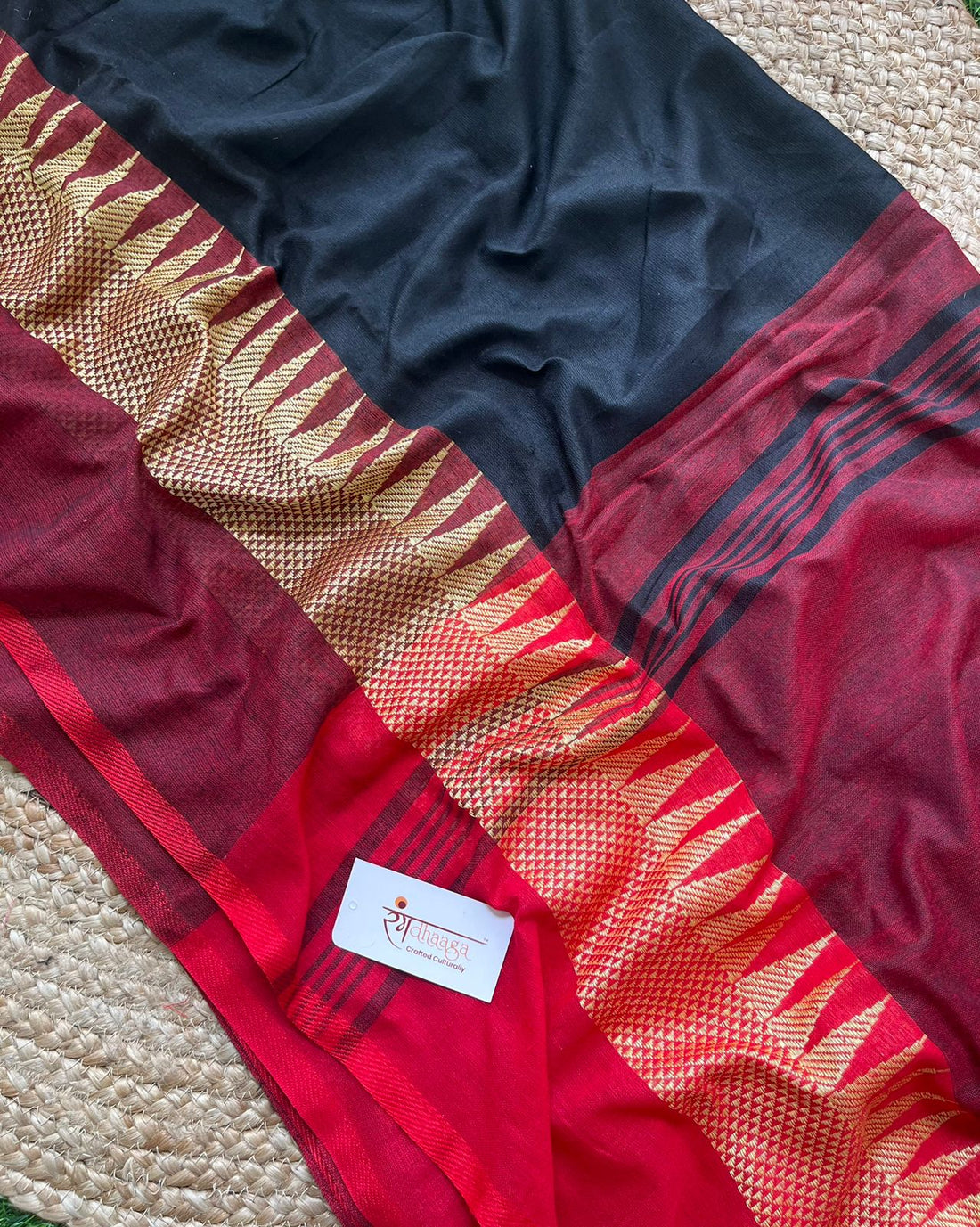 RangDhaaga Multicolour Saree with Temple Border