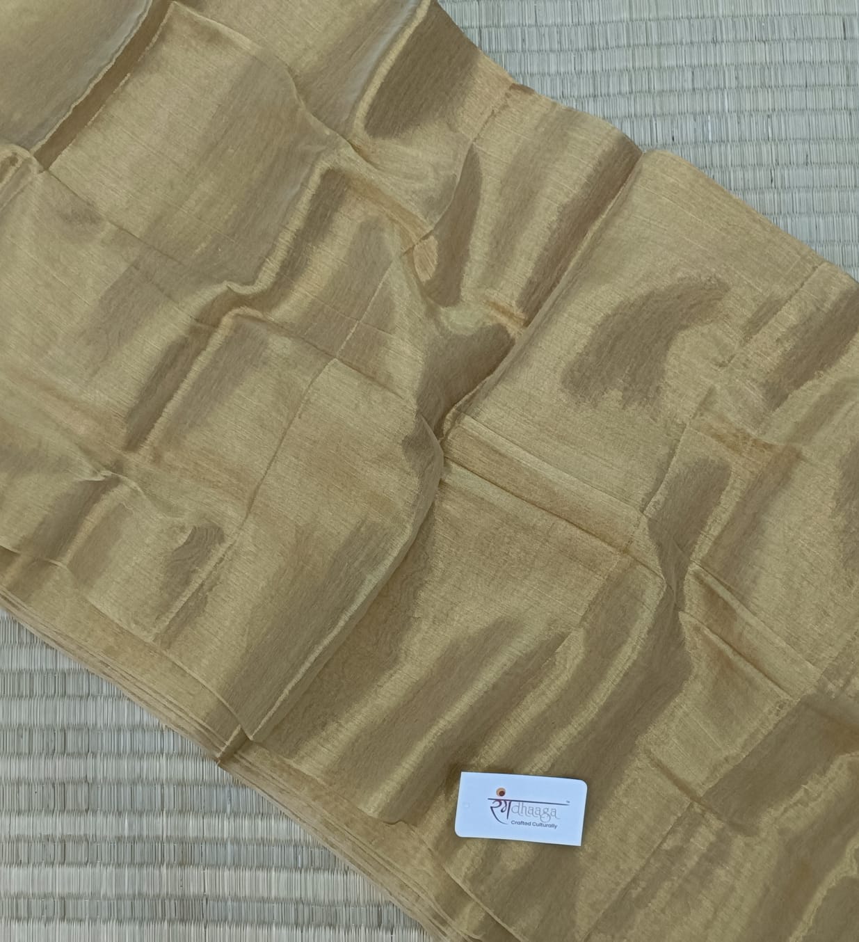 RangDhaaga Golden Dreams Raga Tissue Saree