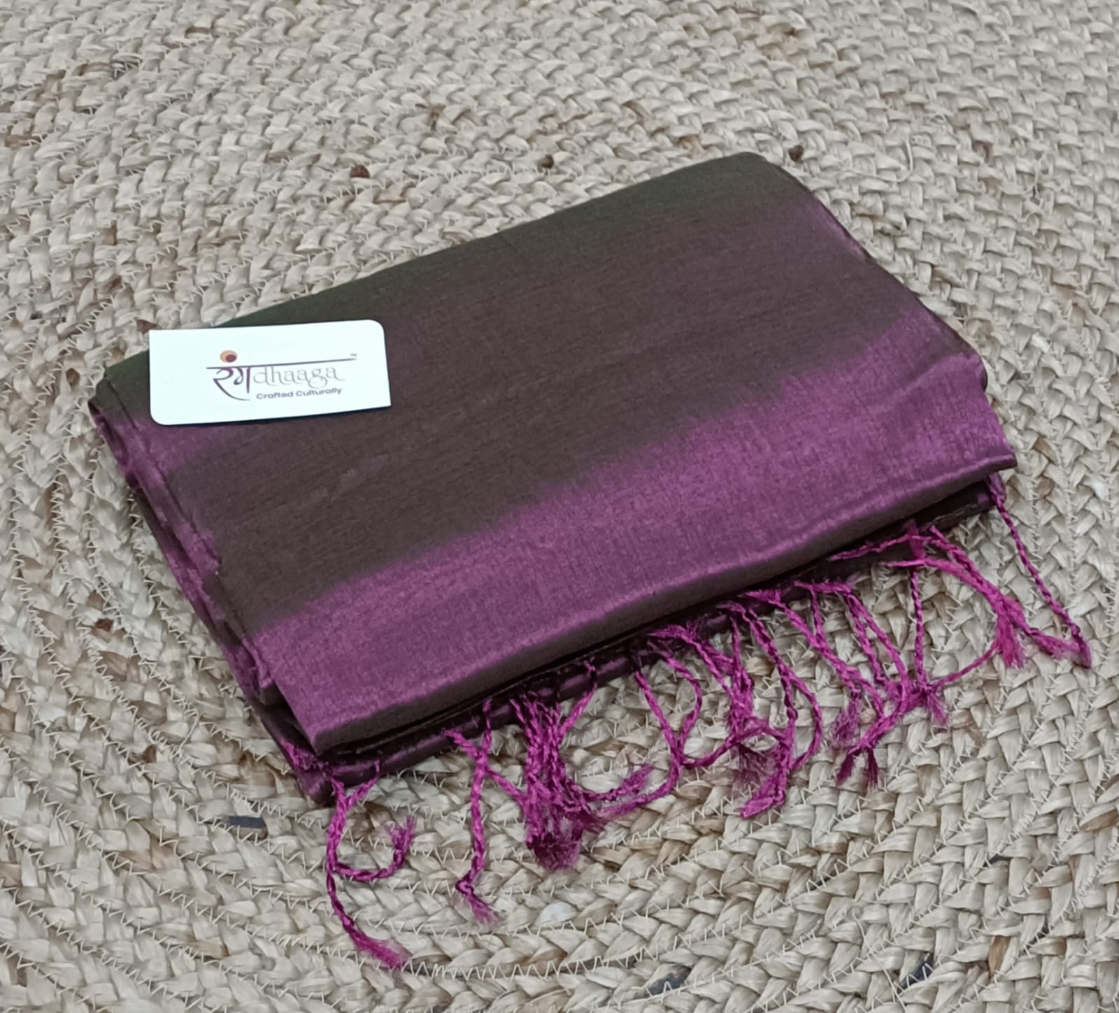 RangDhaaga Purple Raga Tissue Saree