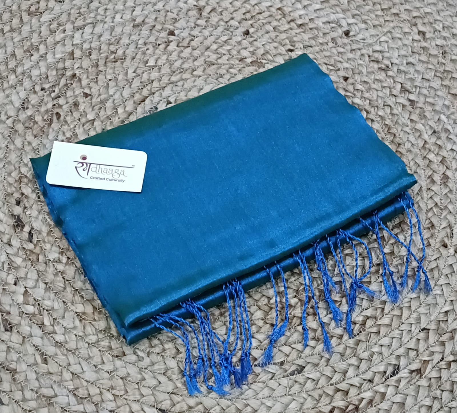 Rangdhaaga Turquoise Blue Raga Tissue Saree