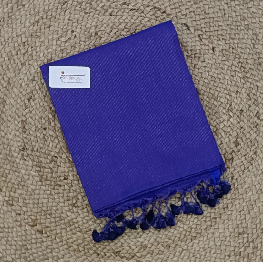 Rangdhaaga Royal Blue Mini Zari Lining Cotton Saree