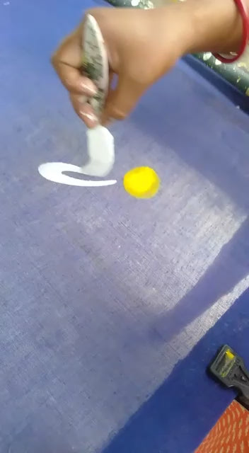 Rangdhaaga Neelkamal Floral Hand- Painted Saree