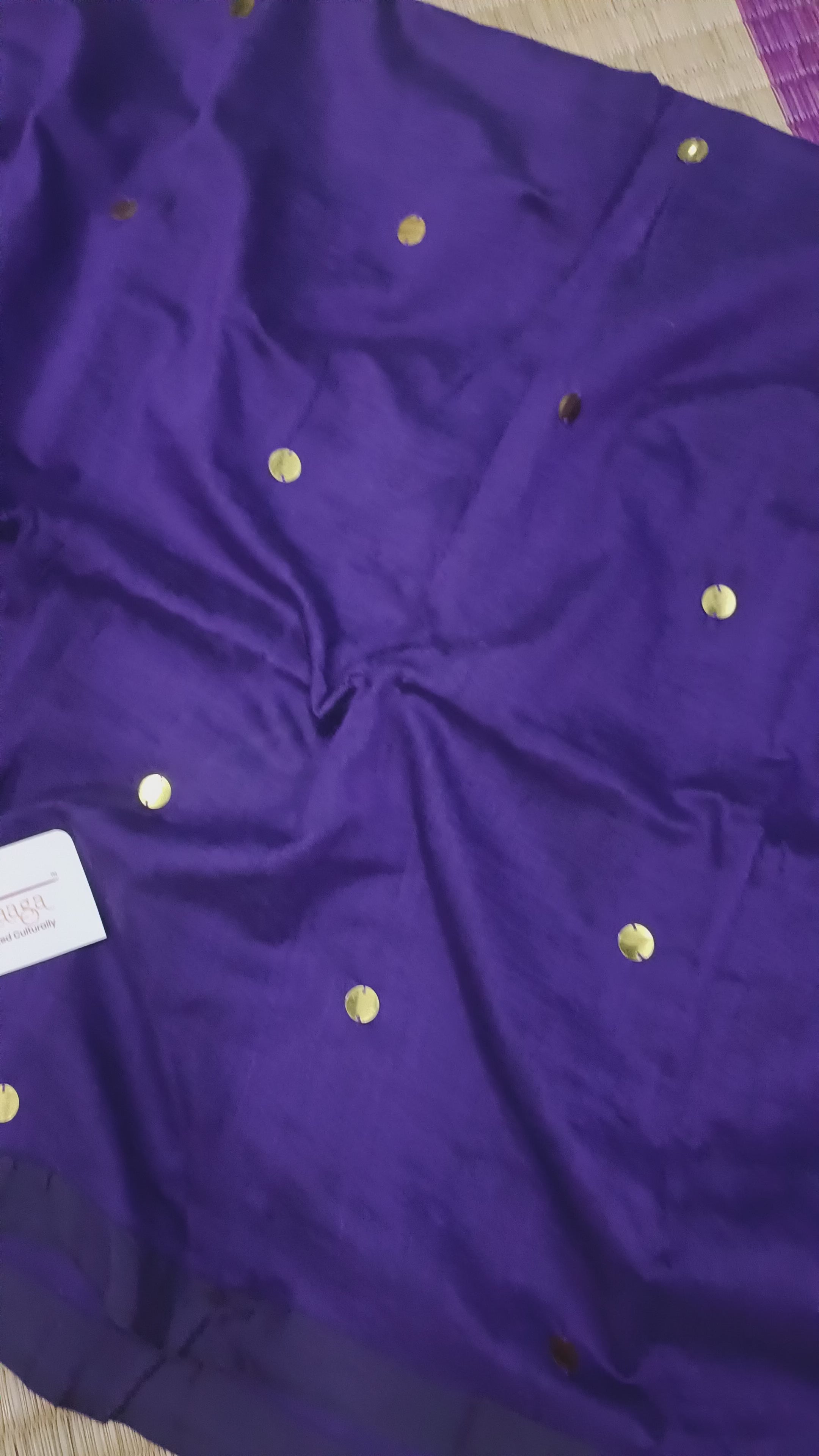 RangDhaaga Dark Blue sequence cotton saree