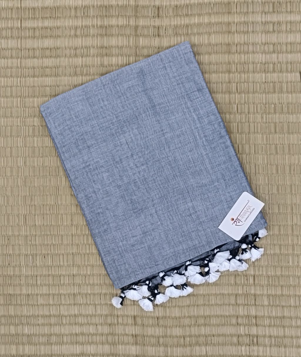 RangDhaaga Grey Khadi Saree