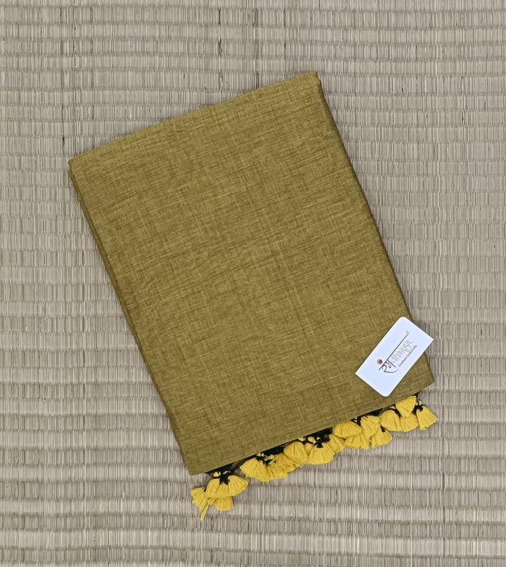 RangDhaaga Mustard Khadi Saree