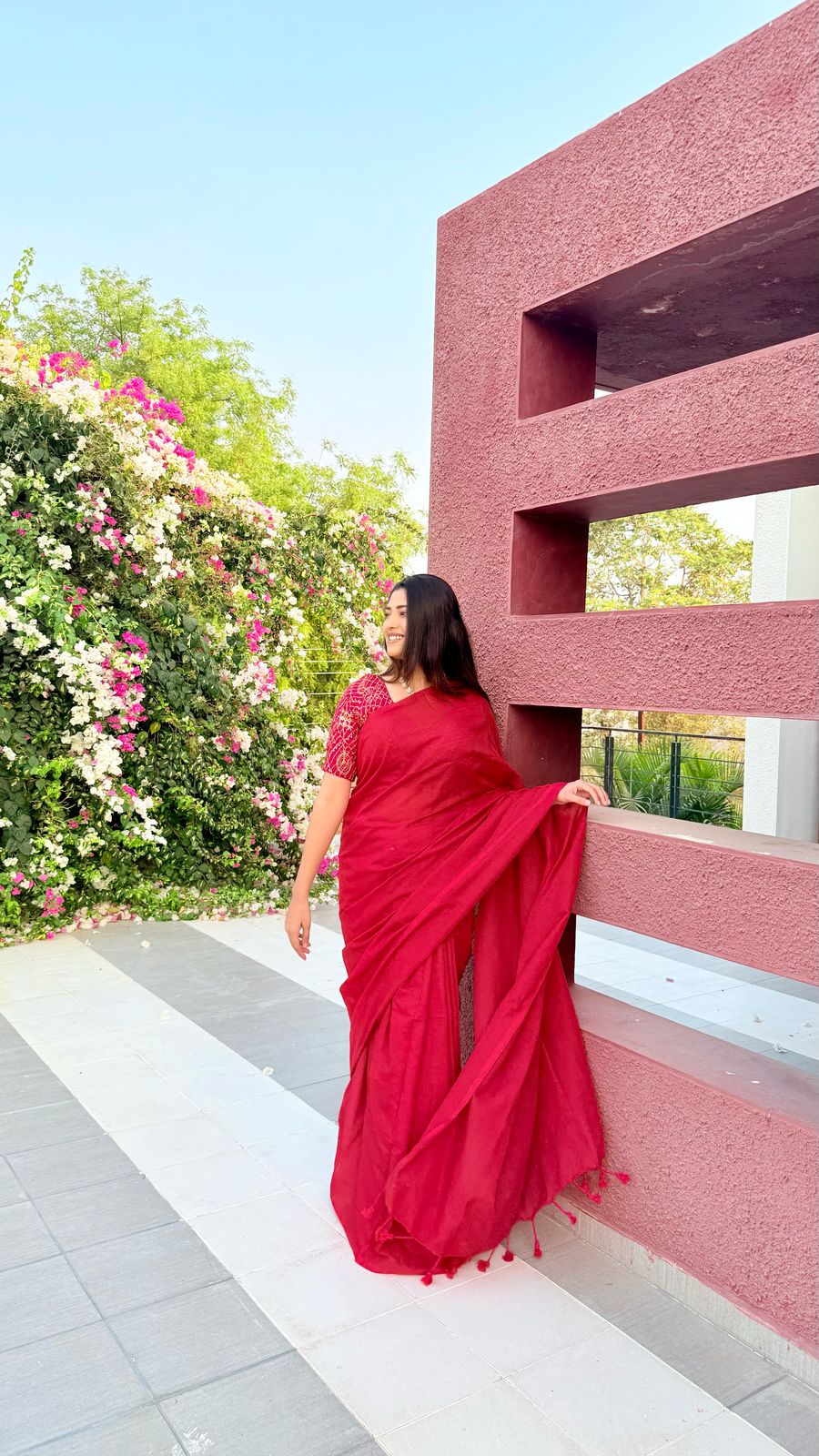 Rangdhaaga Red Cotton Saree