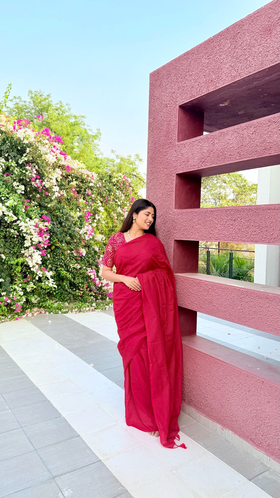 Rangdhaaga Red Cotton Saree