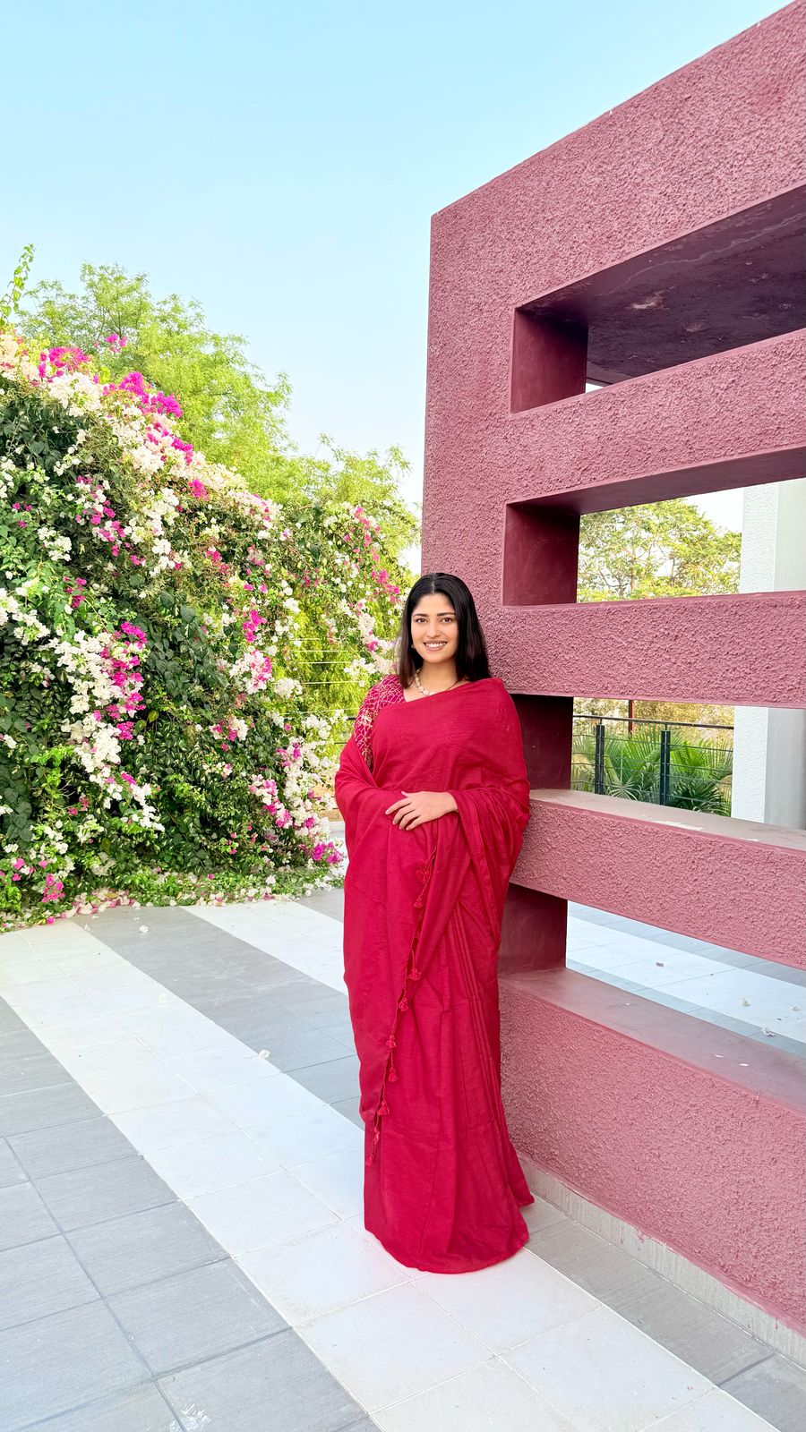 Rangdhaaga Red Cotton Saree