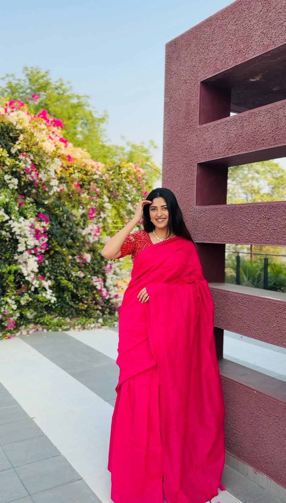 Rangdhaaga Rani pink Cotton Saree